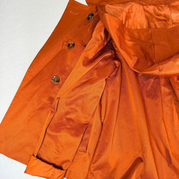 Forever 21 Hooded Double Breasted Pea Coat Jacket Women Size 2 Burnt Orange Twee - Picture 12 of 13